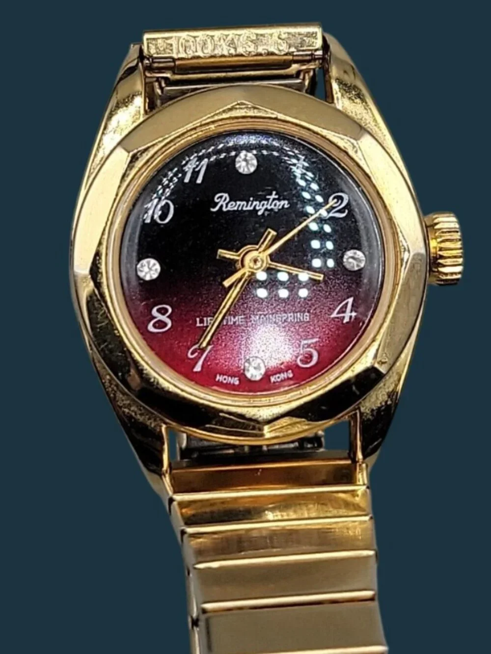 Remington Manual Wind Watch Ladies 24mm Burgundy Dial 6
